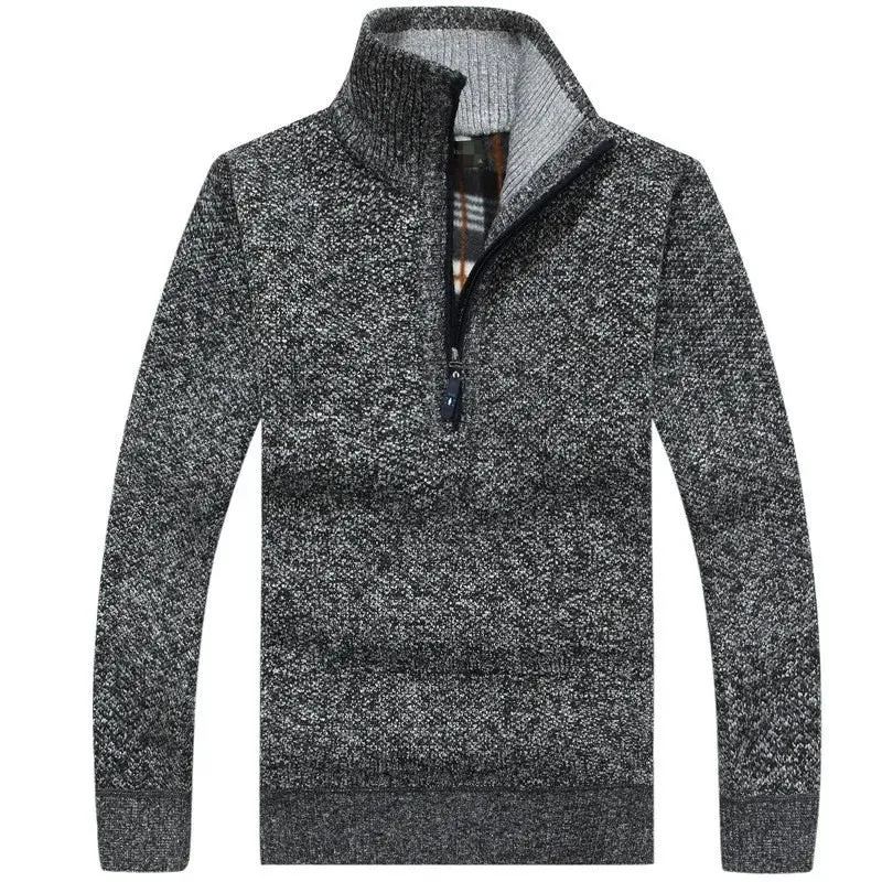 Herren Pullover Sweatshirt Troyer Pulli Sweater Stehkragen Zipper Langarmpulli