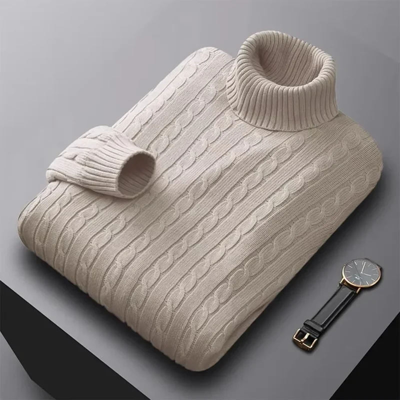 Herren Rollkragen Pullover Sweatshirt Pulli Zipper Sweater Shirt Langarmshirt