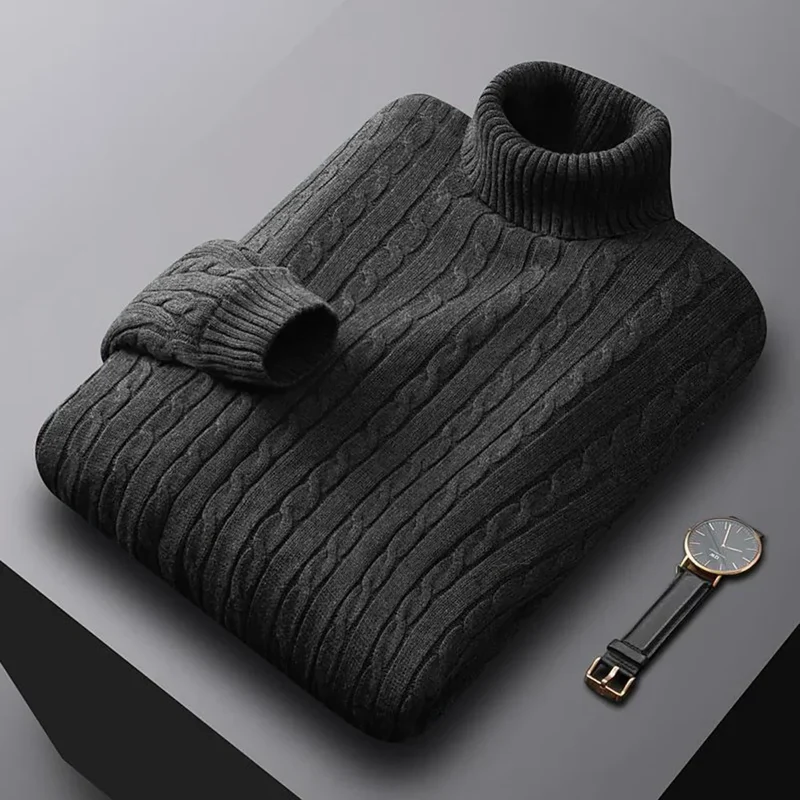 Herren Rollkragen Pullover Sweatshirt Pulli Zipper Sweater Shirt Langarmshirt