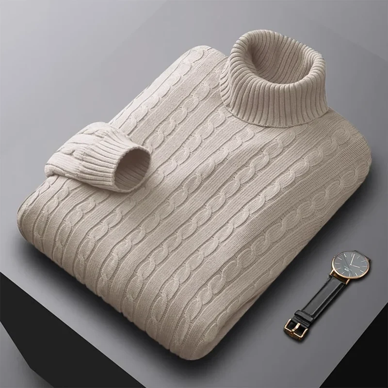 Herren Rollkragen Pullover Sweatshirt Pulli Zipper Sweater Shirt Langarmshirt