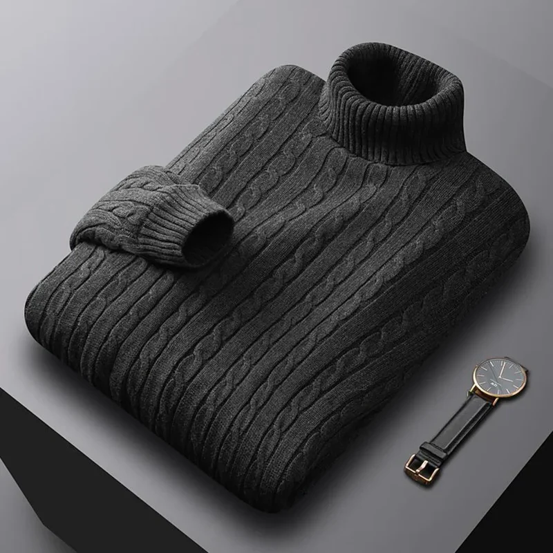 Herren Rollkragen Pullover Sweatshirt Pulli Zipper Sweater Shirt Langarmshirt