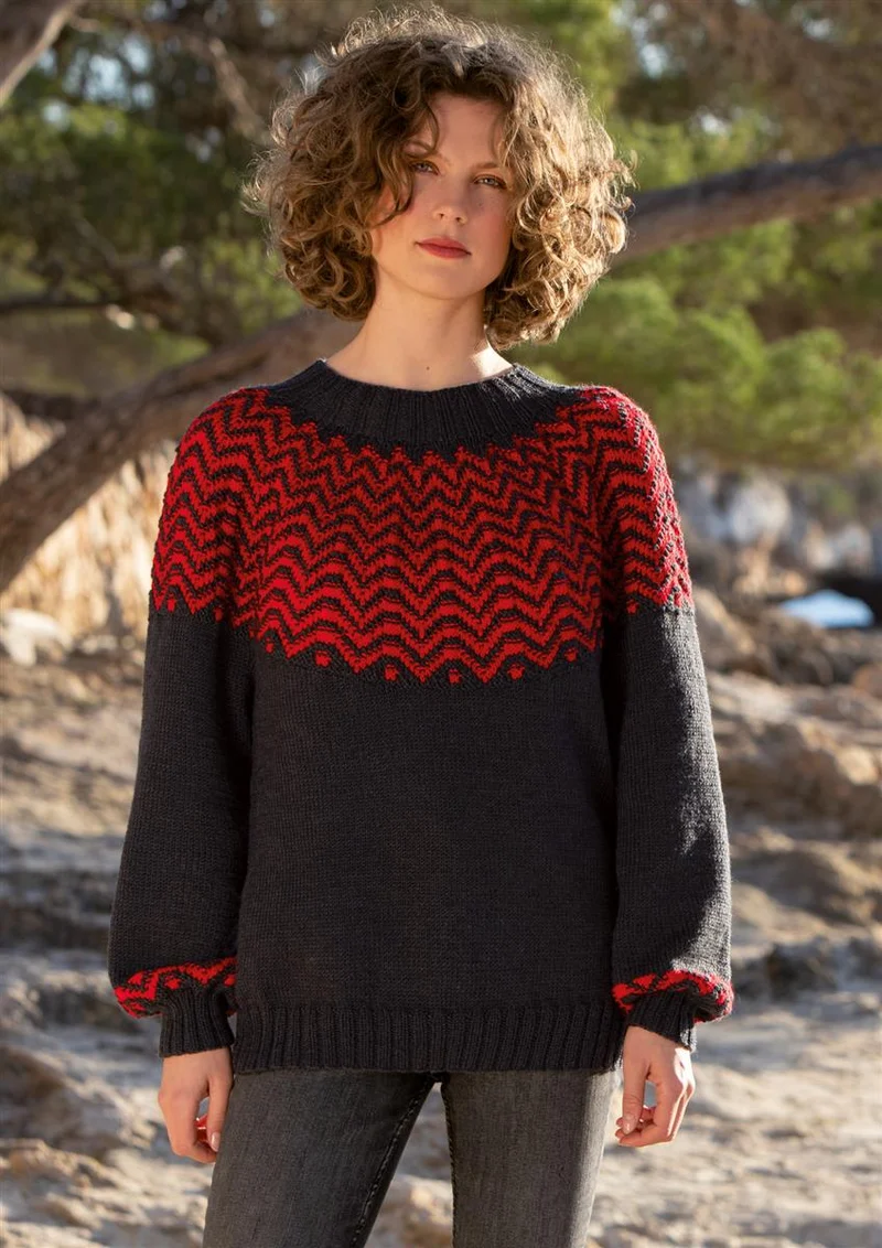 Pullover Rosso Grafito