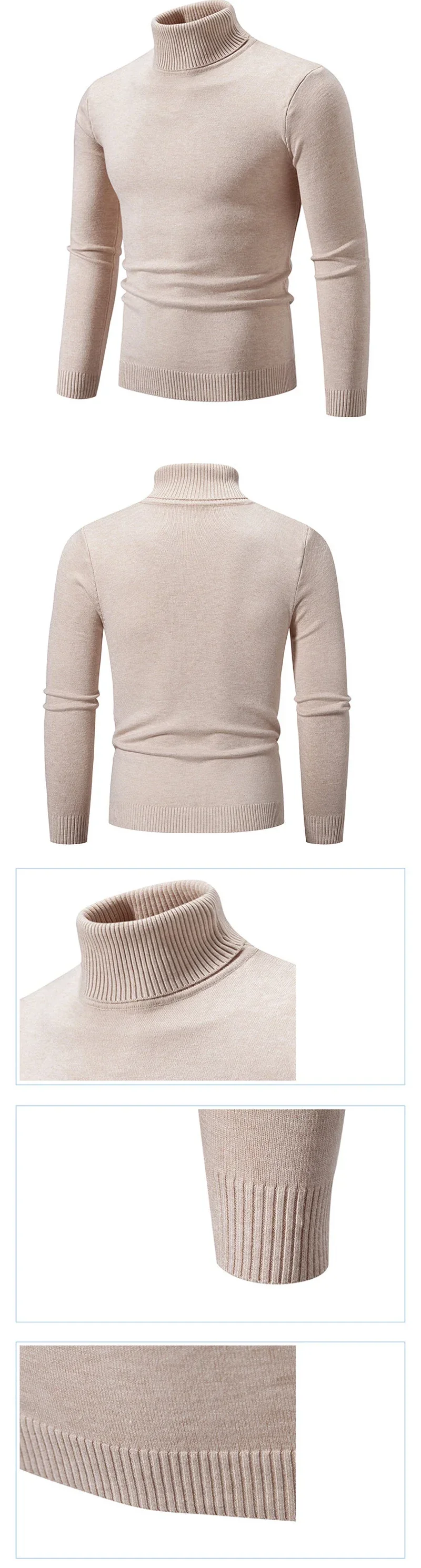 Herren Rollkragen Pullover Sweatshirt Leichter Pulli Sweater Shirt Langarmshirt