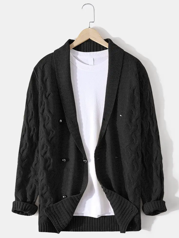 Herren Herbst Jacke Übergangsjacke Sweatjacke Sweater Strickjacke mit Zopfmuster