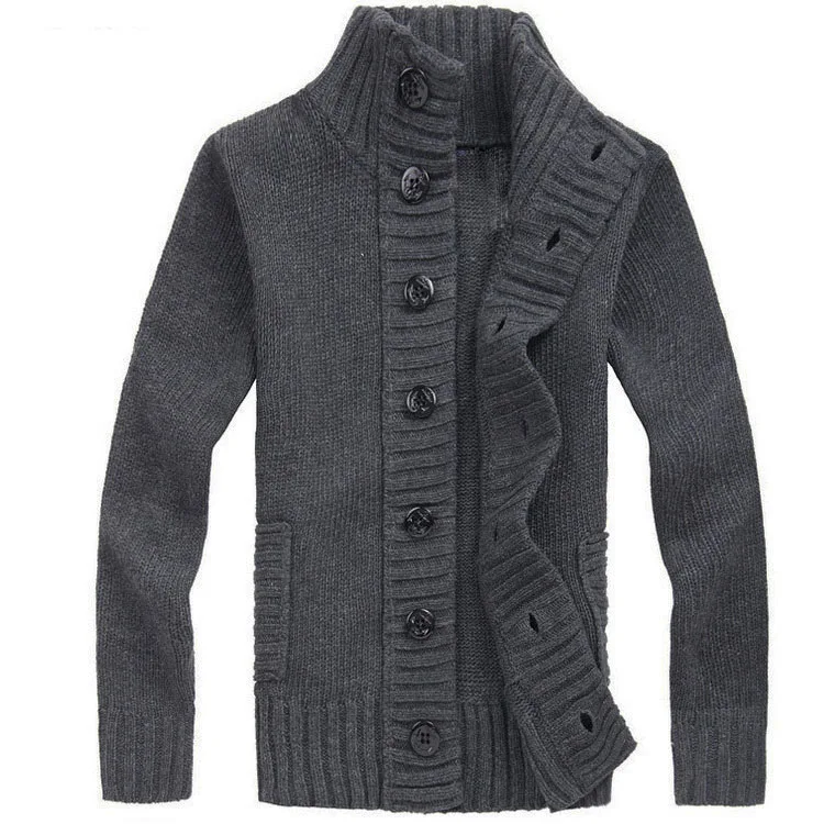 Herren Herbst Jacke Übergangsjacke Sweatjacke Sweater Strickjacke mit Zopfmuster