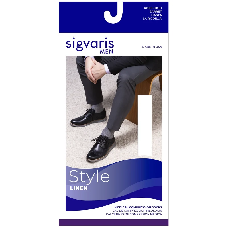 Sigvaris Linen Men's Knee High 20-30 mmHg