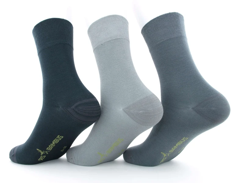 3 Paar Socken "Bambus" silber