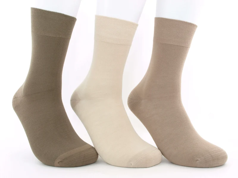 3 Paar Socken "Bambus" Beigetöne