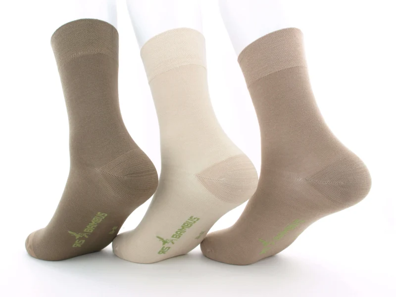 3 Paar Socken "Bambus" Beigetöne
