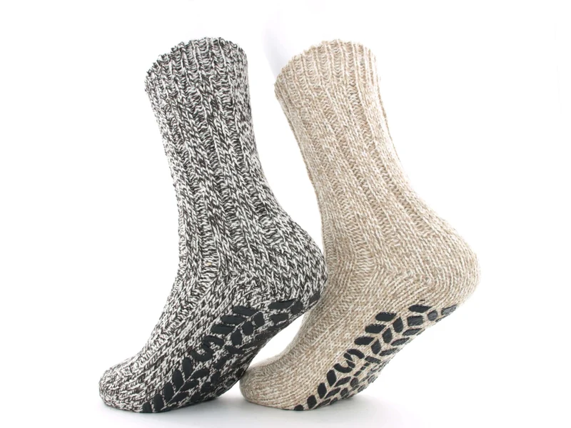 2 Paar Stoppersocken Wolle beige