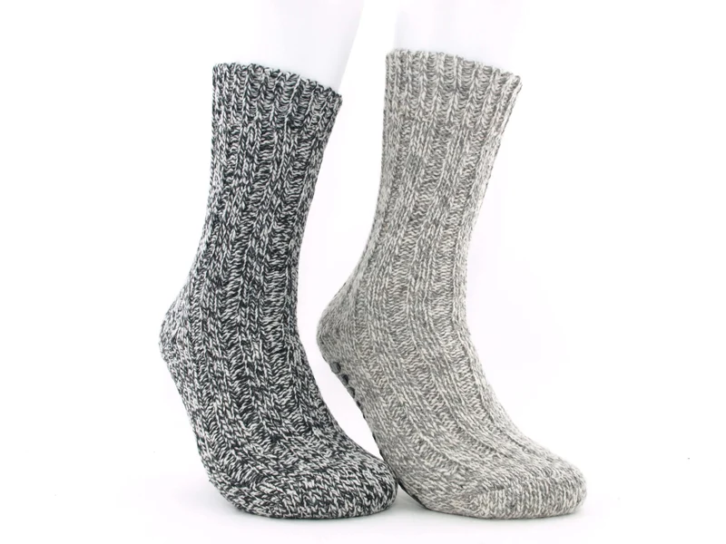 2 Paar Stoppersocken Wolle grau