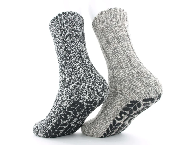 2 Paar Stoppersocken Wolle grau