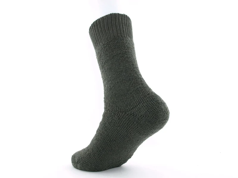 1 Paar Thermosocken Vollplüsch oliv