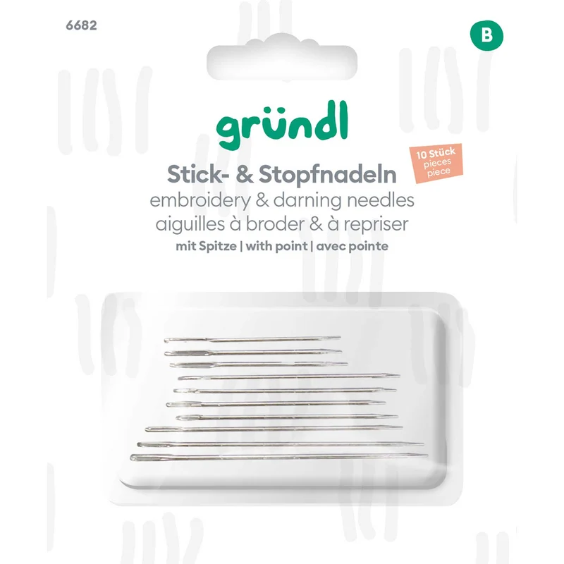 Stick- und Stopfnadeln mit Spitze, 10 Stück
