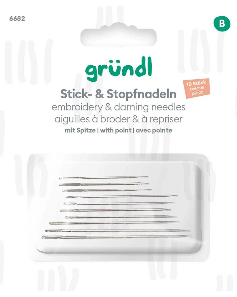 Stick- und Stopfnadeln mit Spitze, 10 Stück