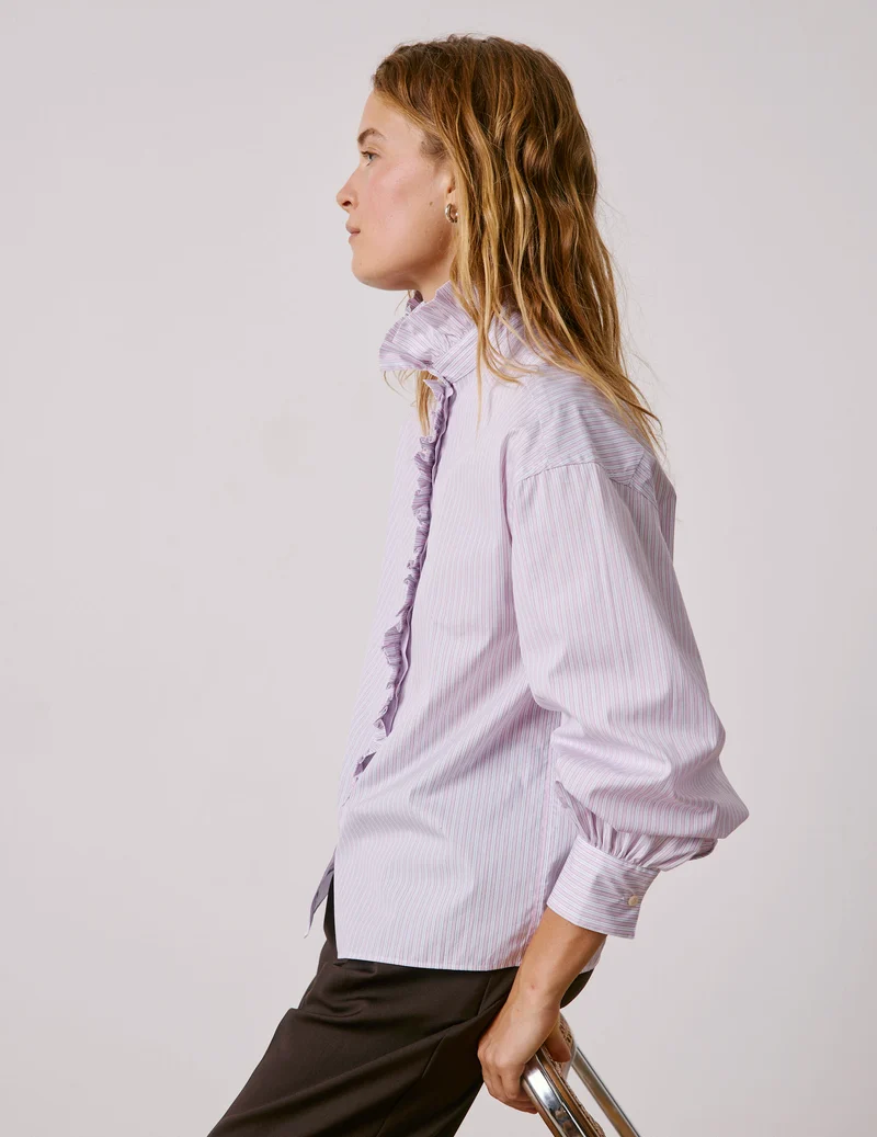 Chemise Greta rayée rose