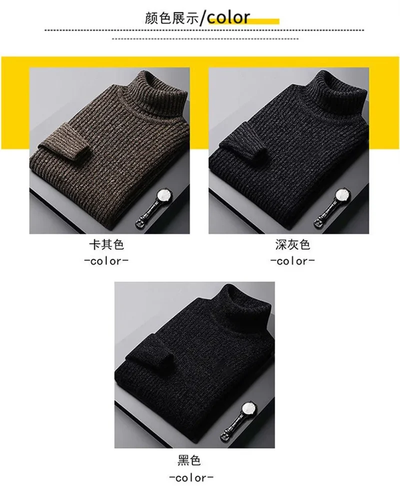 Herren Rollkragen Pullover Sweatshirt Pulli Zipper Sweater Shirt Langarmshirt