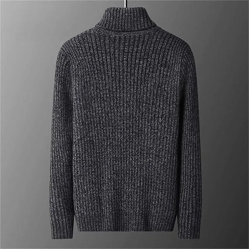 Herren Rollkragen Pullover Sweatshirt Pulli Zipper Sweater Shirt Langarmshirt