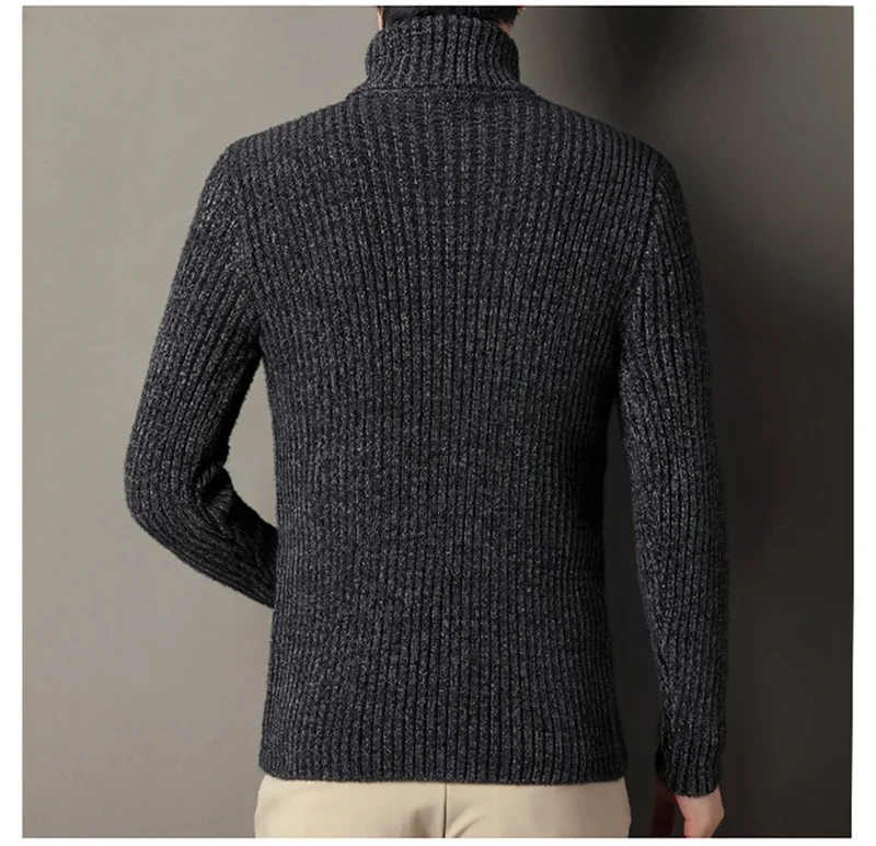 Herren Rollkragen Pullover Sweatshirt Pulli Zipper Sweater Shirt Langarmshirt