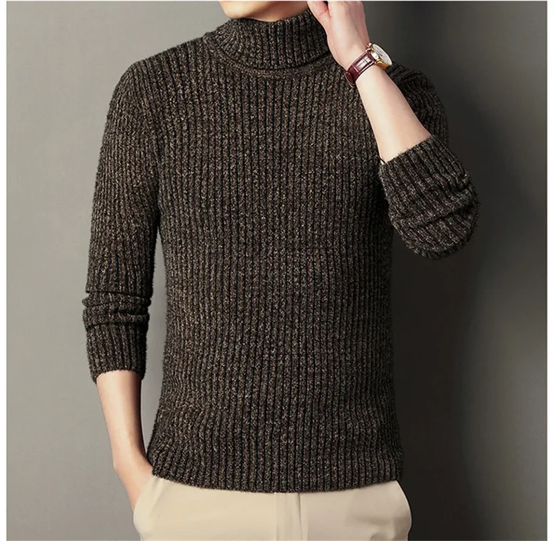 Herren Rollkragen Pullover Sweatshirt Pulli Zipper Sweater Shirt Langarmshirt