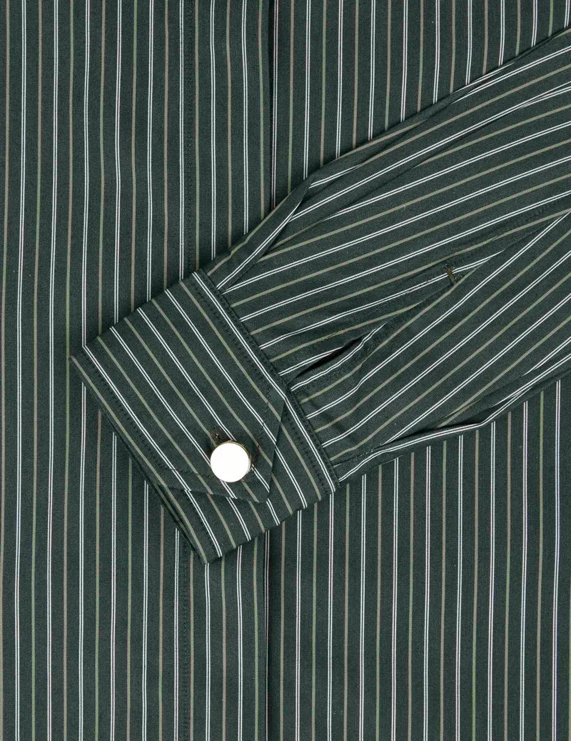 Chemise Innaée en popeline rayée verte