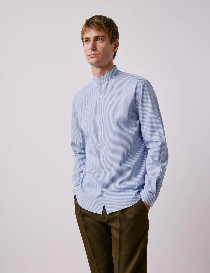 Chemise Herwin rayée bleue