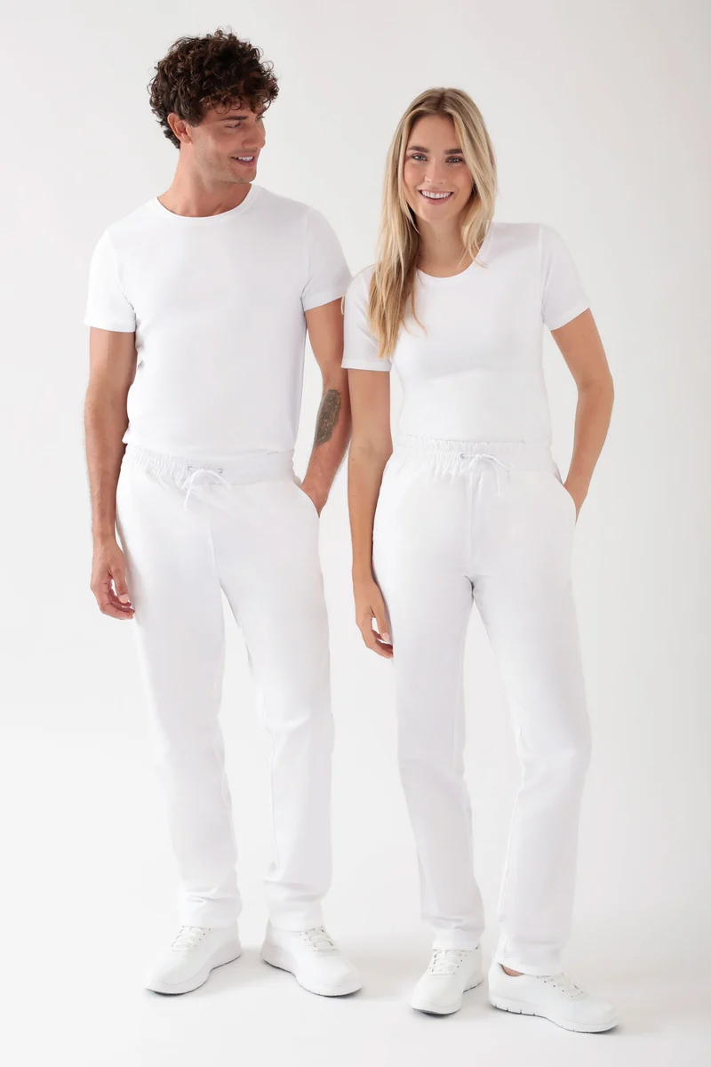 TENCEL™ Hose Unisex - Rundumgummibund weiß