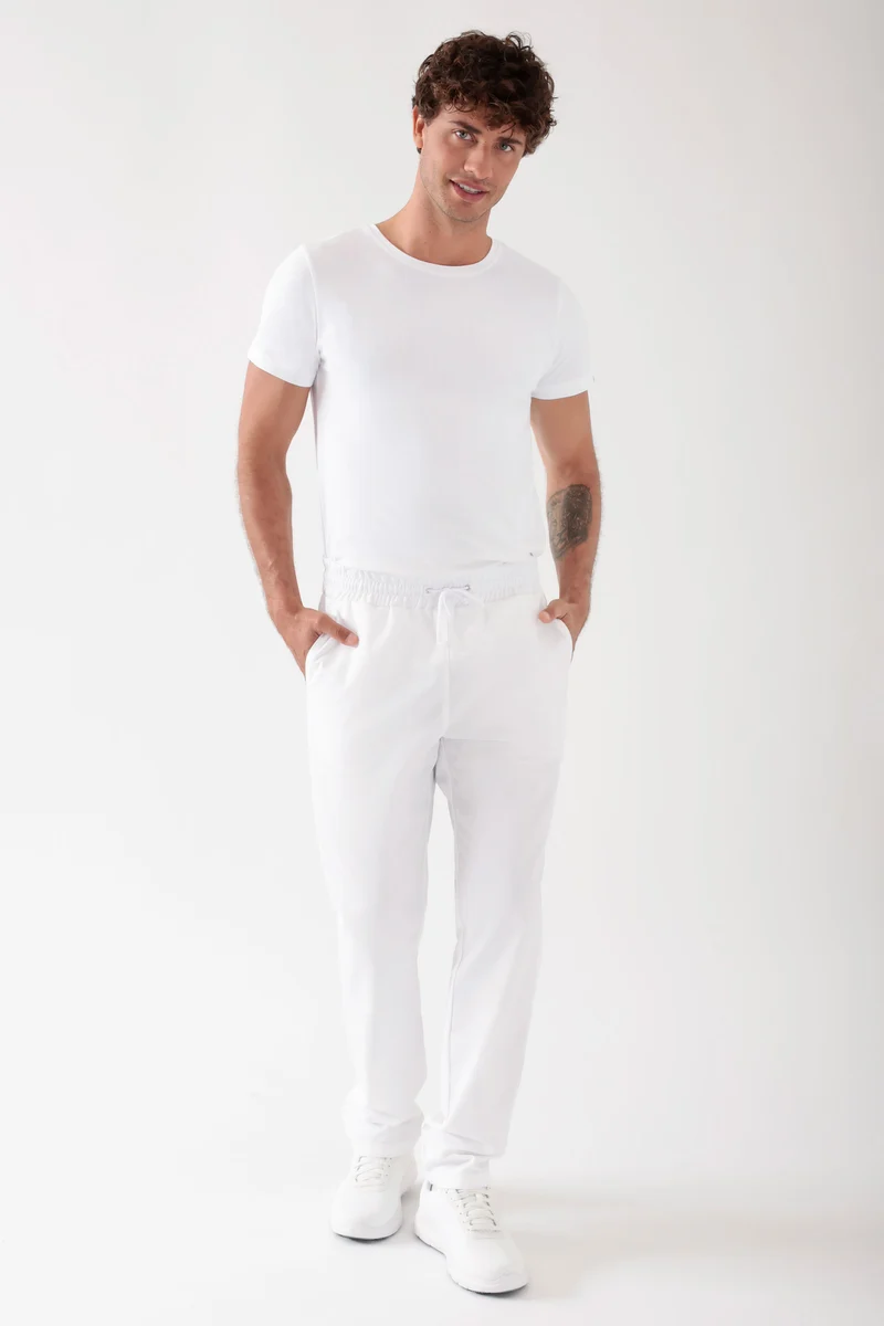 TENCEL™ Hose Unisex - Rundumgummibund weiß
