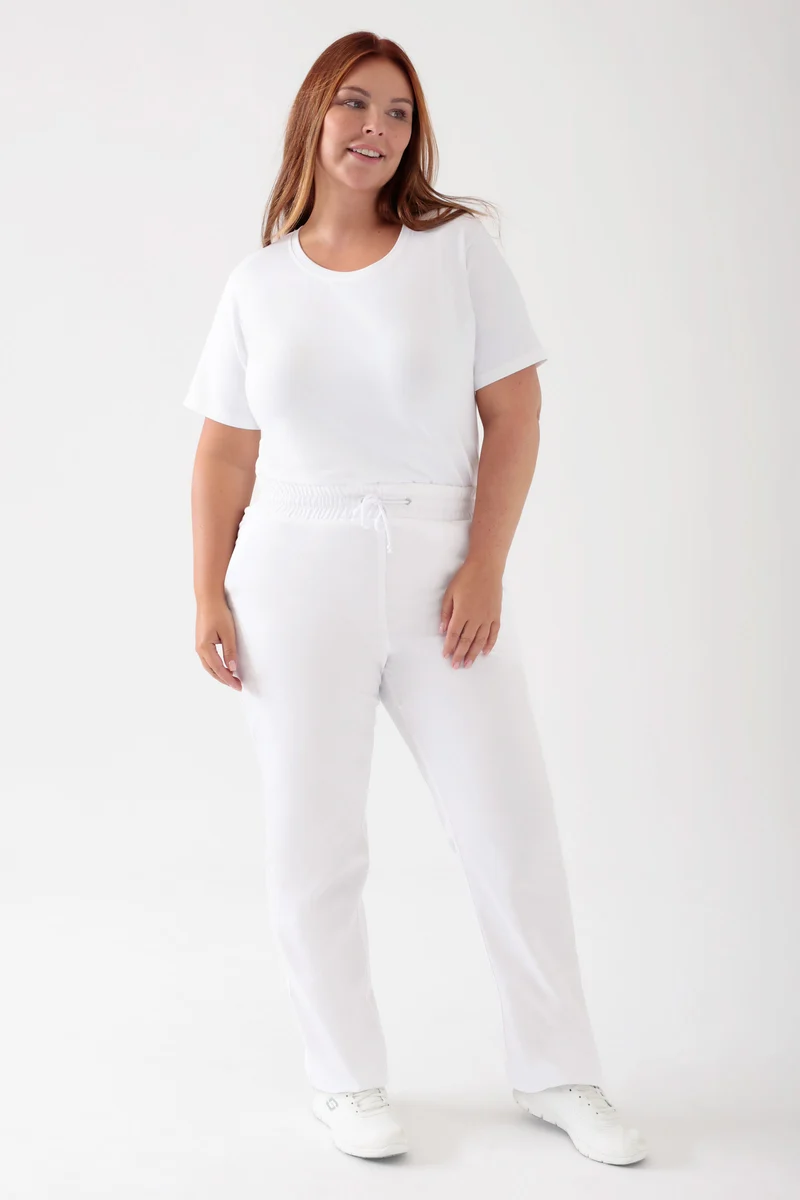TENCEL™ Hose Unisex - Rundumgummibund weiß
