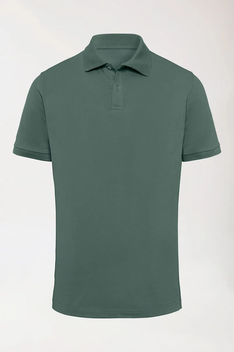Stretch Shirt Herren - Polokragen dunkelgrün