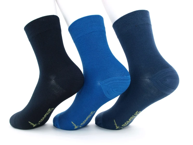 3 Paar Kindersocken "Bambus" Blautöne