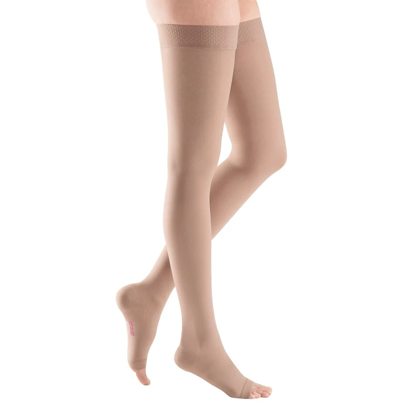 Mediven Plus Thigh High 30-40 mmHg, Open Toe w/ Silicone Beaded Top Band
