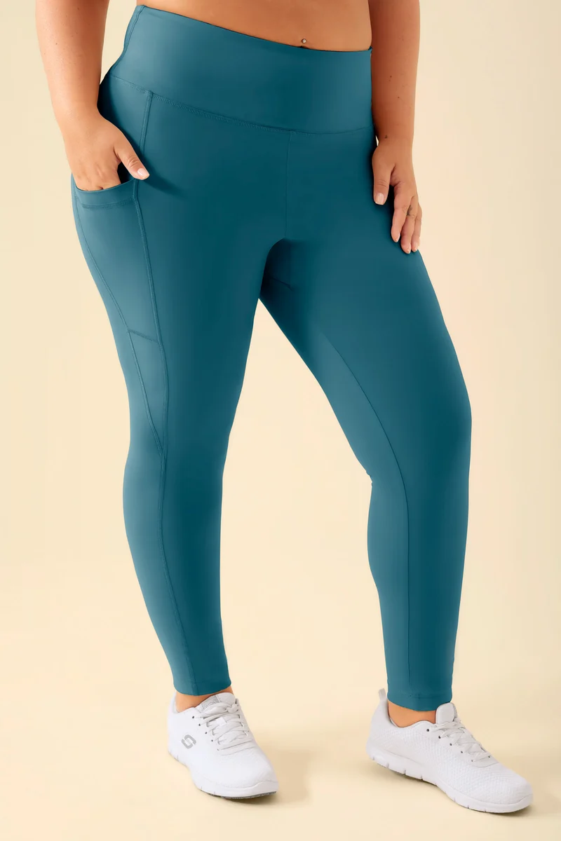 KAERE Leggings Damen - super elastisch petrol