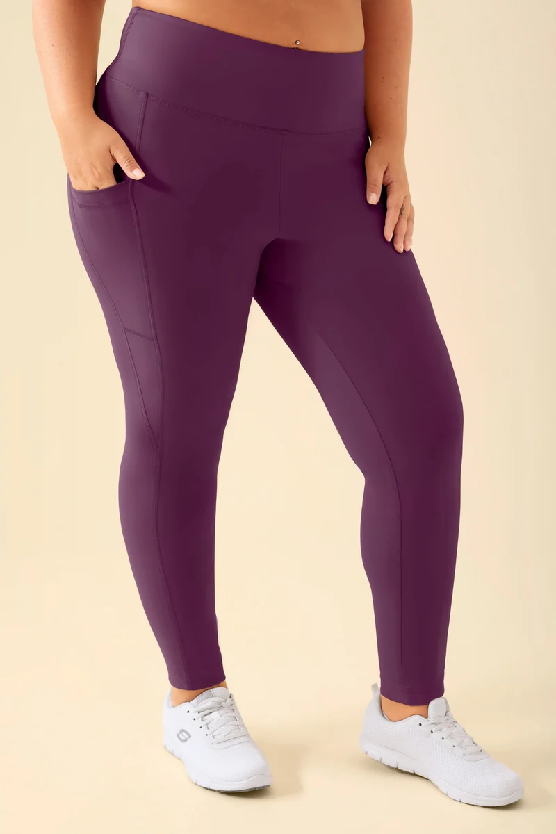 KAERE Leggings Damen - super elastisch pflaume