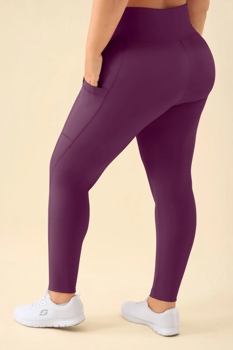 KAERE Leggings Damen - super elastisch pflaume
