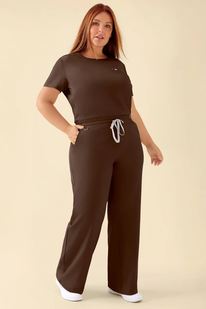 KAERE Hose Damen - weites Bein coffee