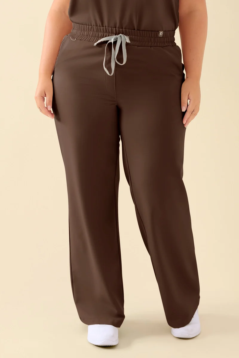 KAERE Hose Damen - weites Bein coffee