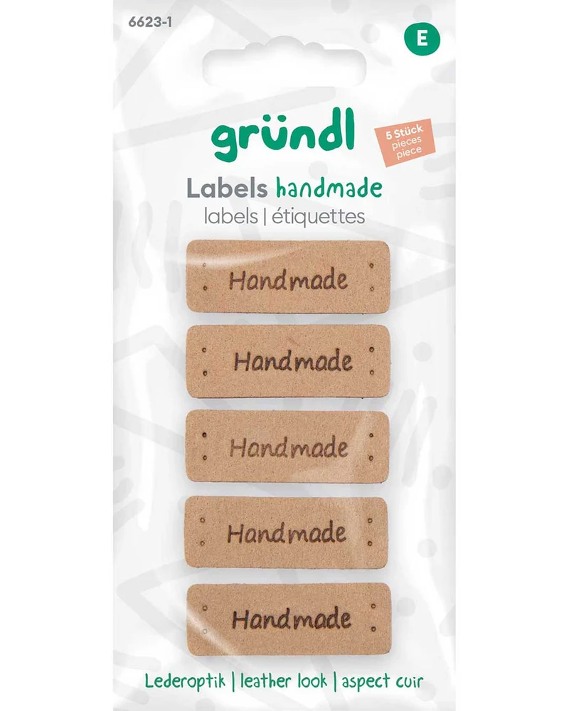 Labels in Lederoptik - braun