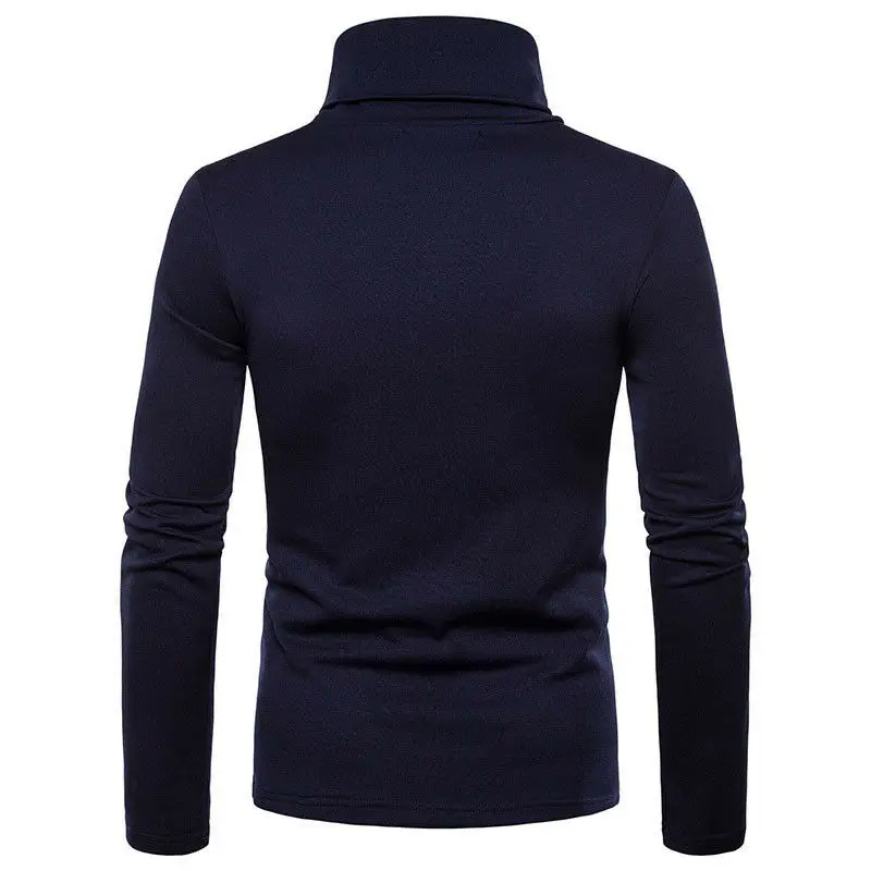 Herren Rollkragen Pullover Sweatshirt Pulli Zipper Sweater Shirt Langarmshirt