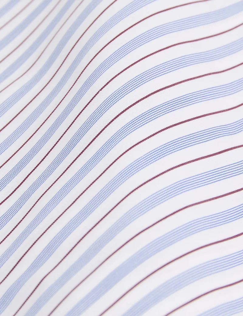 Chemise ajustée rayée bleue