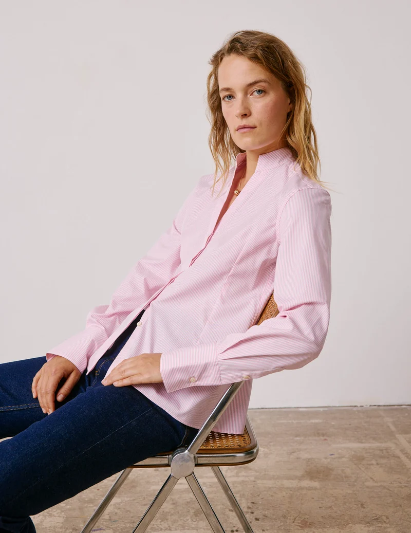 Chemise Carlita rayée rose