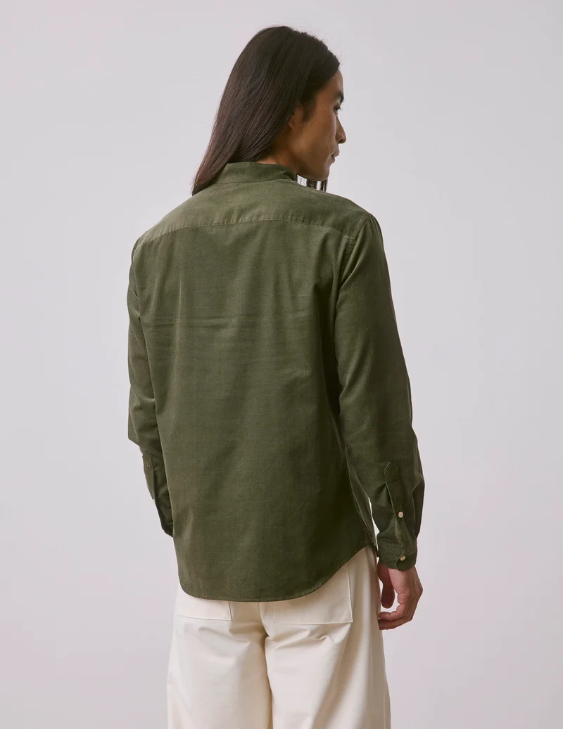 Chemise Carl en velours kaki