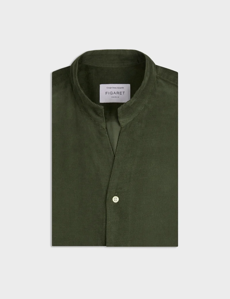 Chemise Carl en velours kaki