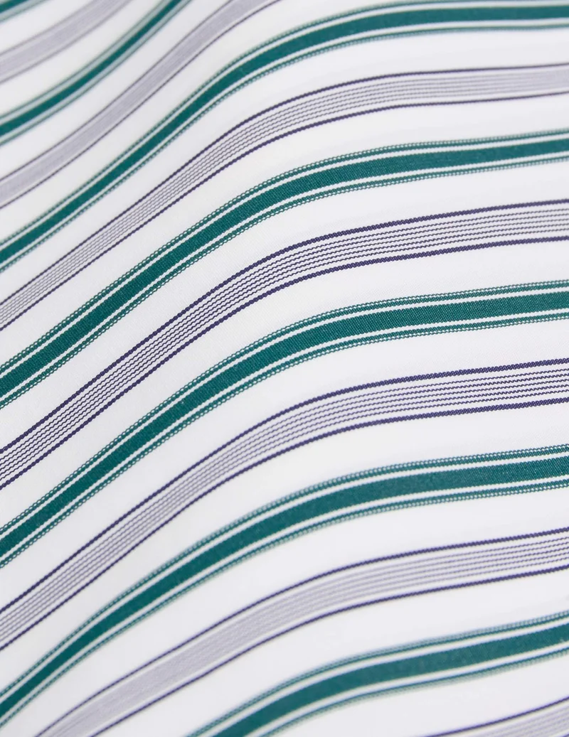 Chemise semi-ajustée rayée verte