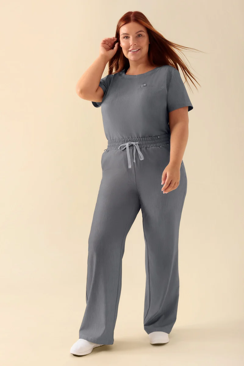 KAERE Hose Damen - weites Bein grau melange