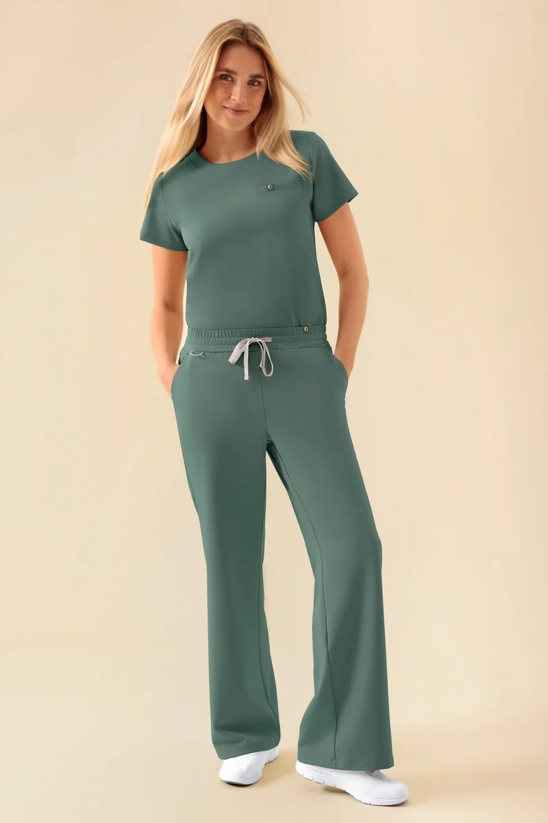 KAERE Hose Damen - weites Bein dunkelgrün