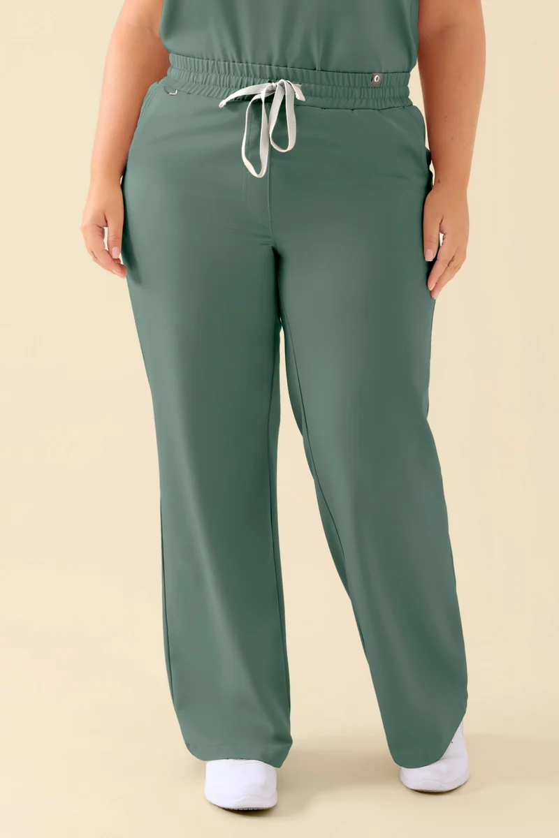 KAERE Hose Damen - weites Bein dunkelgrün
