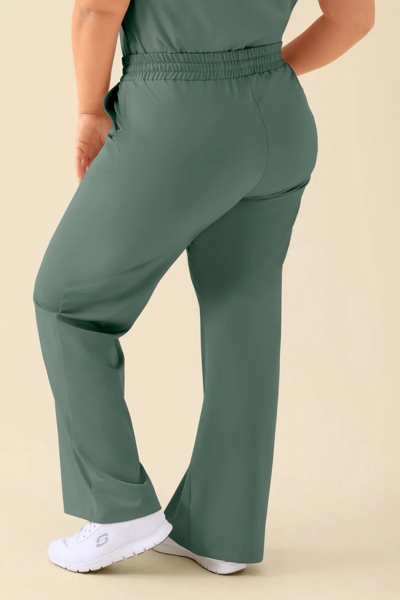 KAERE Hose Damen - weites Bein dunkelgrün