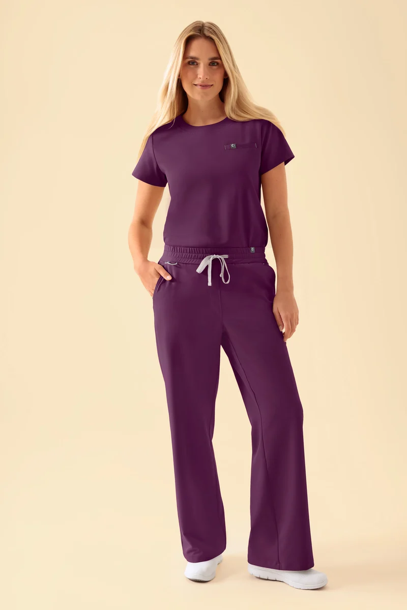 KAERE Hose Damen - weites Bein pflaume