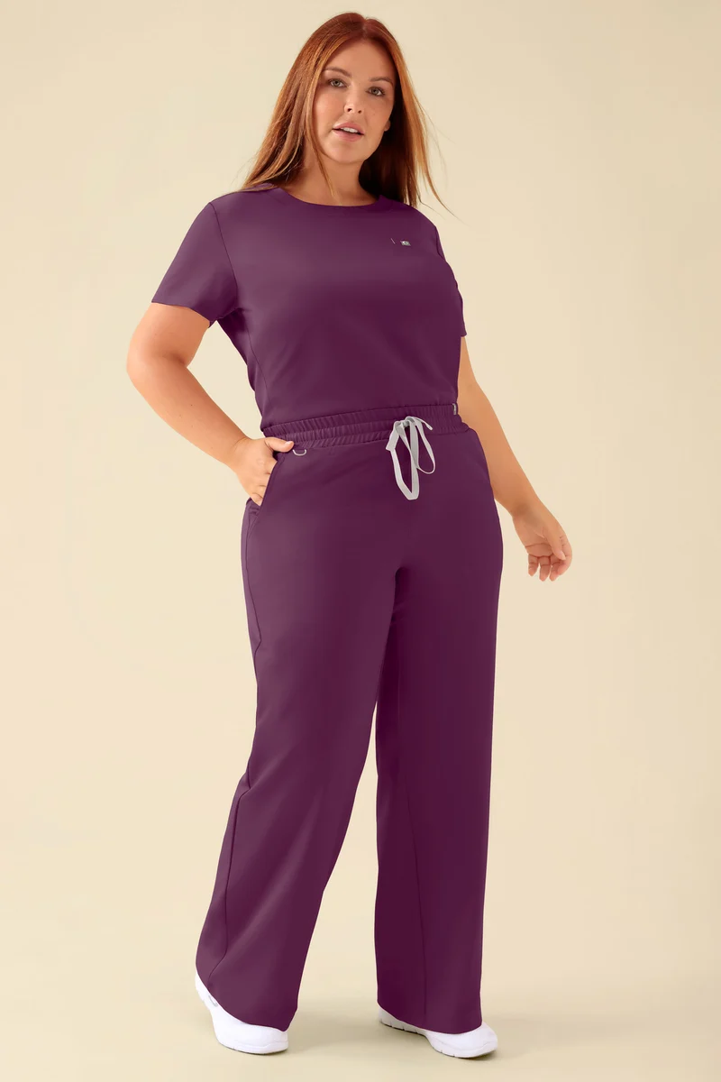 KAERE Hose Damen - weites Bein pflaume
